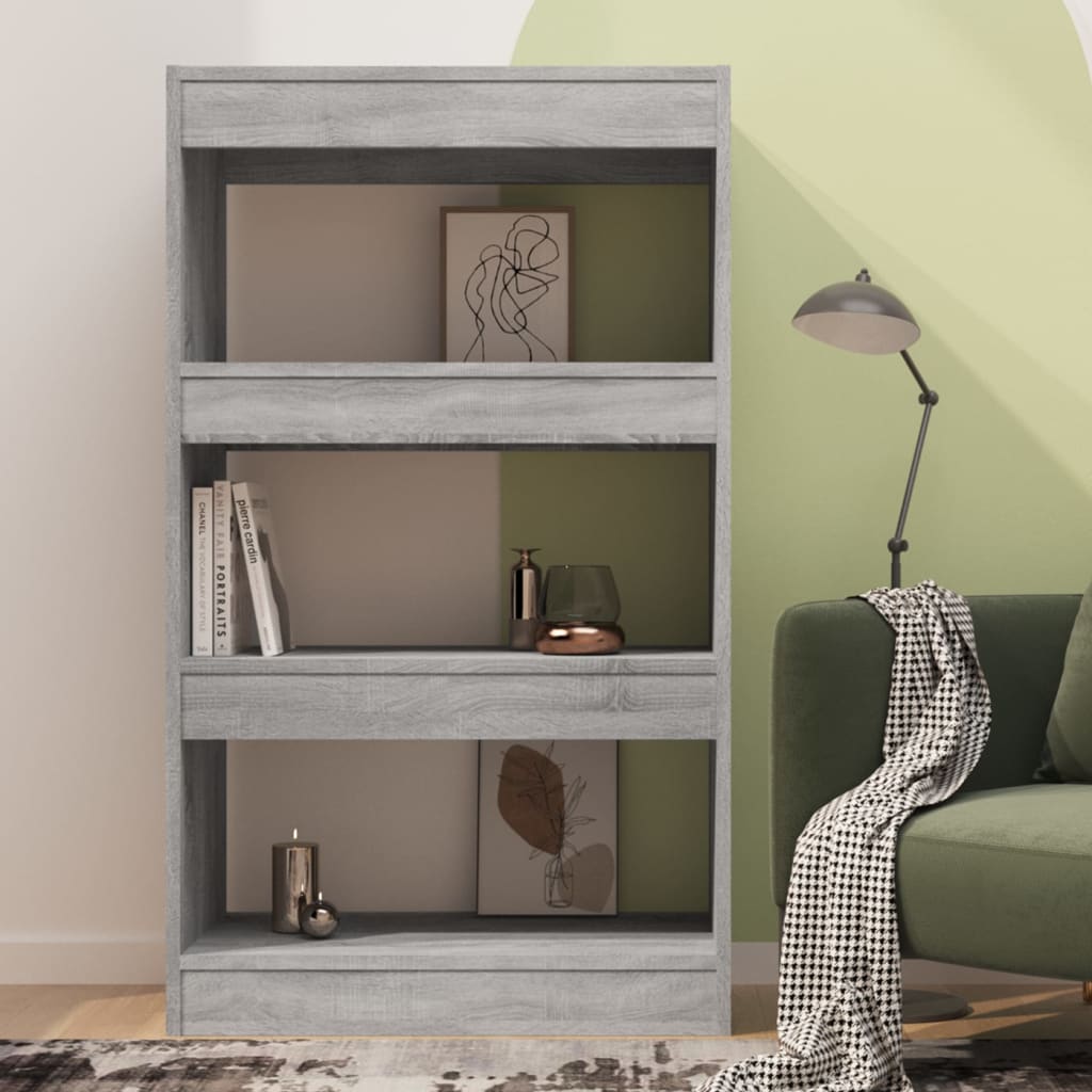 Bogreol/rumdeler Grå Sonoma 60x30x103 cm Træmateriale