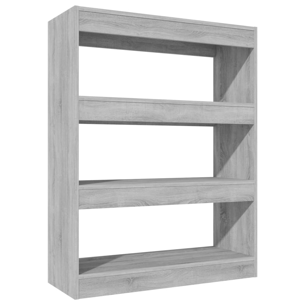 Bogreol/rumdeler Grå Sonoma 80x30x103 cm Træmateriale