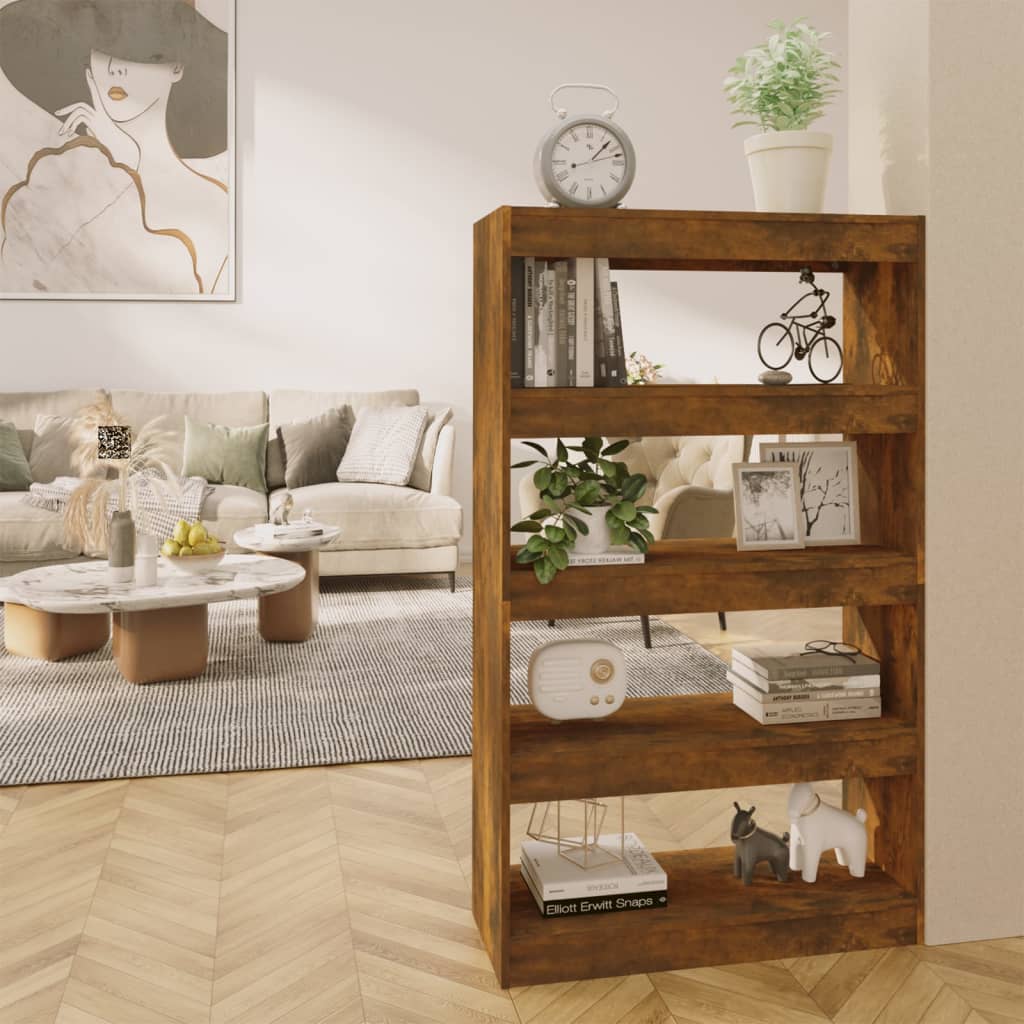 Bogreol/rumdeler Røget eg 80x30x135 cm Træmateriale