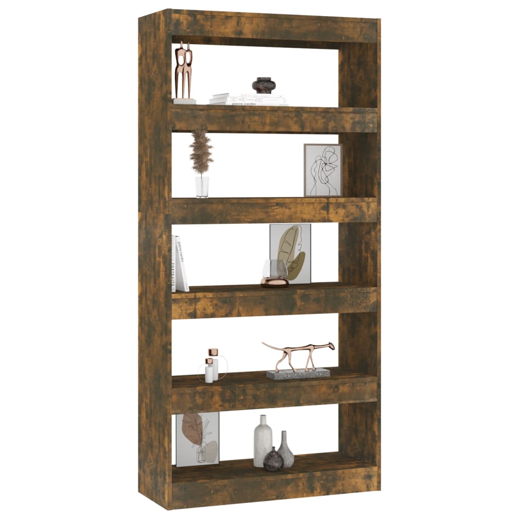 Bogreol/rumdeler Røget eg 80x30x166 cm Træmateriale