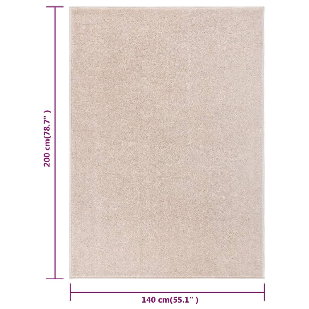 Teppich Kurzflor 140x200 cm Dunkelbeige