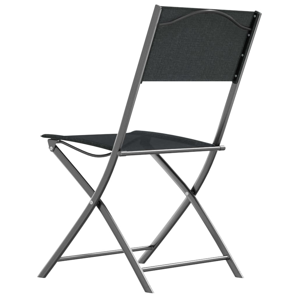 Klappbare Gartenstühle 4 Stk. Schwarz Stahl und Textilene