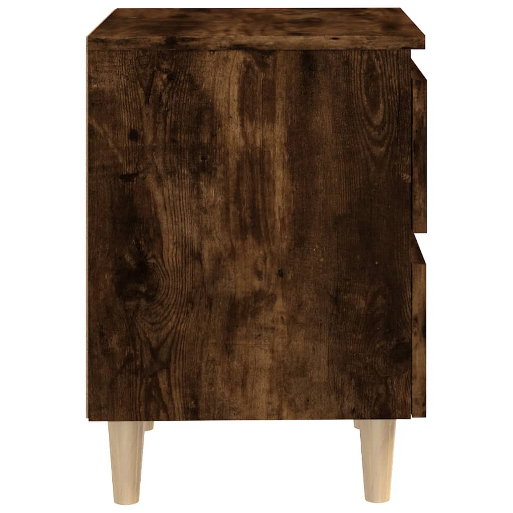 Nachttisch mit Massivholz-Beinen Räuchereiche 40x35x50 cm