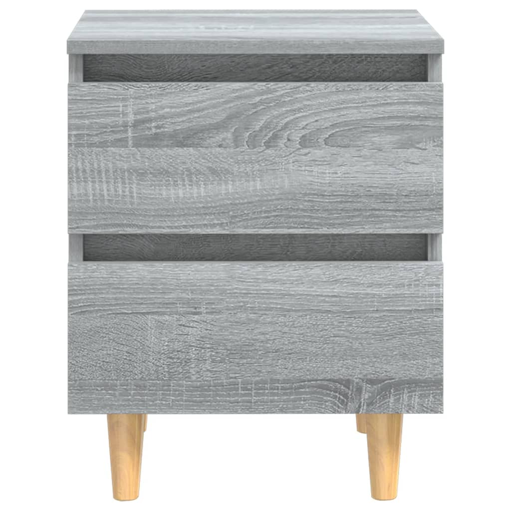 Nachttisch mit Massivholz-Beinen Grau Sonoma 40x35x50 cm