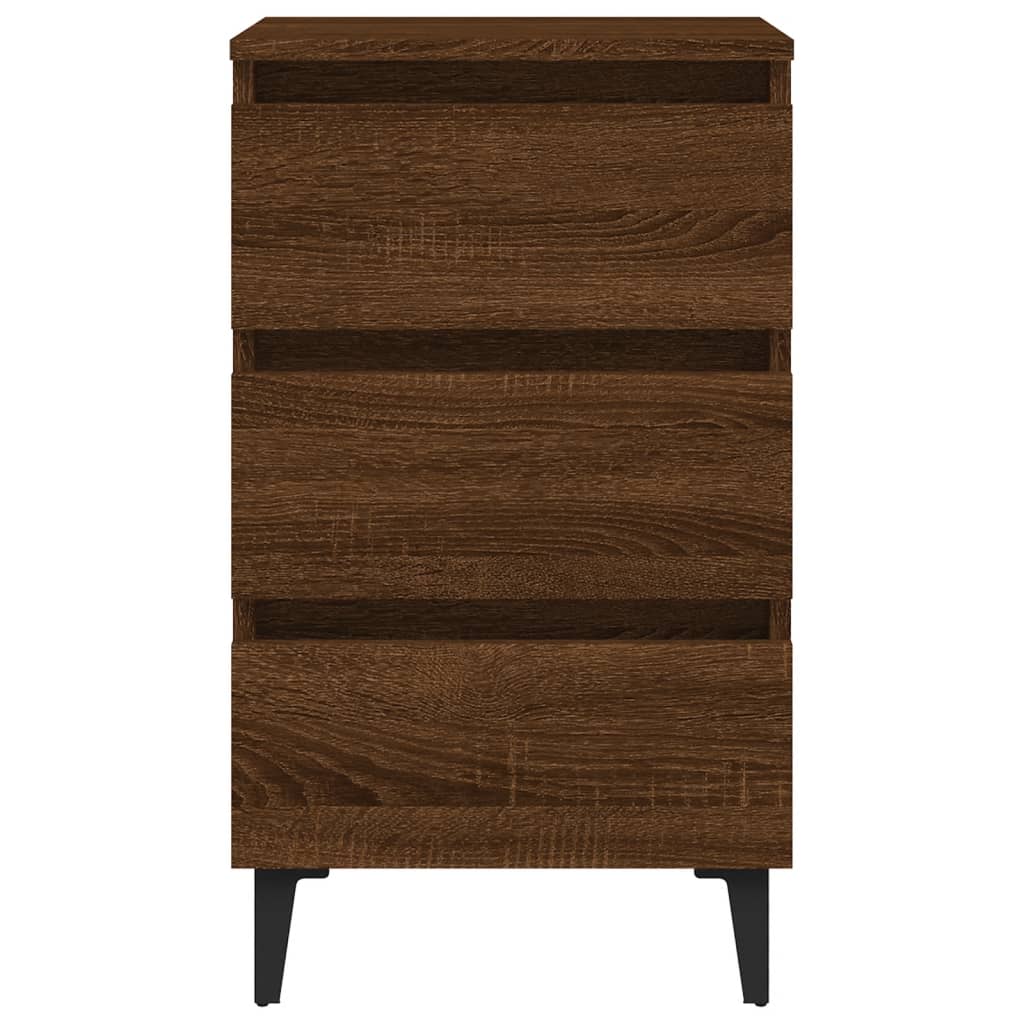 Nachttisch mit Metallbeinen Braun Eichen-Optik 40x35x69 cm