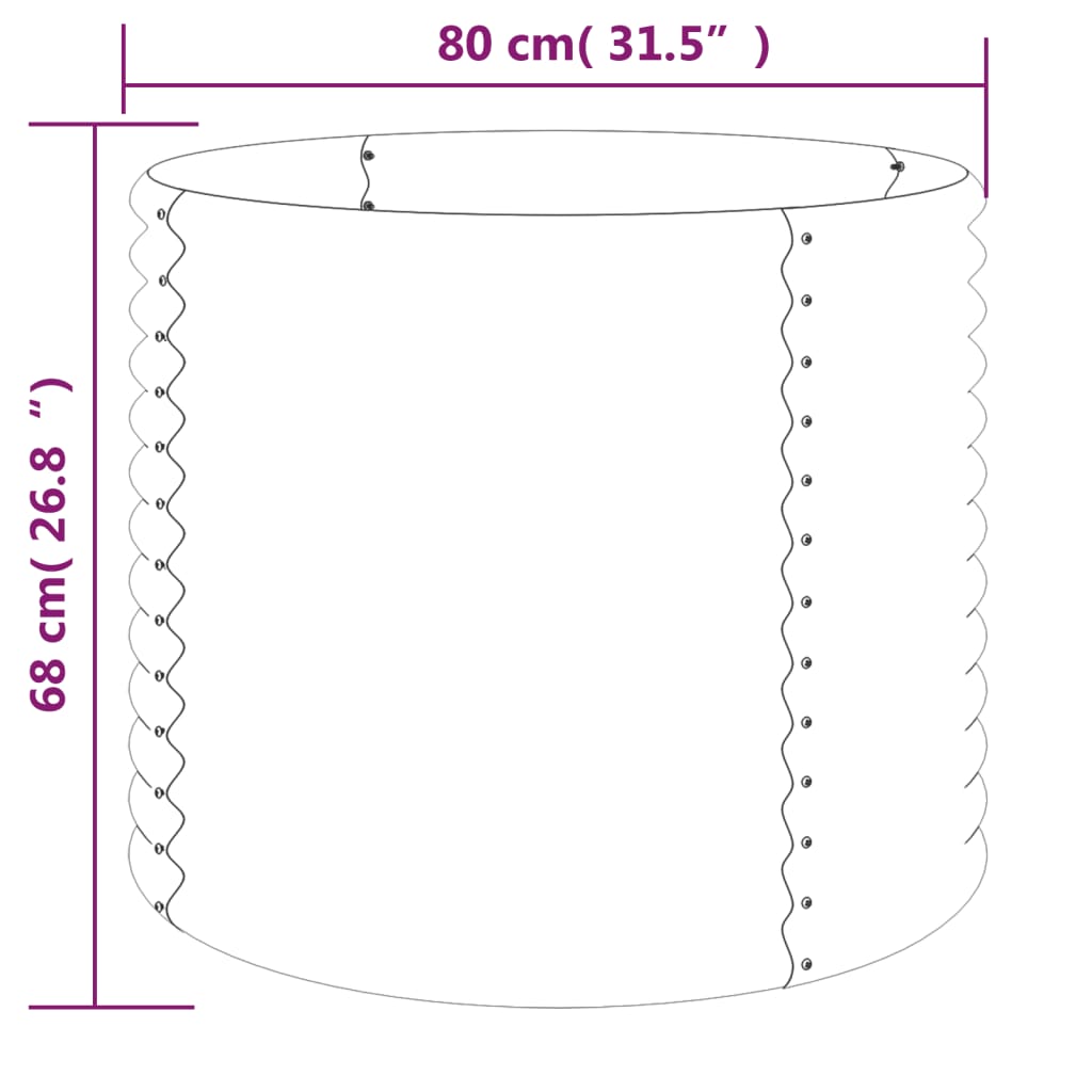 Pflanzkübel Verzinkter Stahl 80x80x68 cm Braun