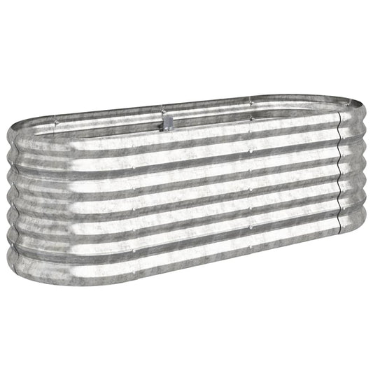 Hochbeet Verzinkter Stahl 114x40x36 cm Silbern