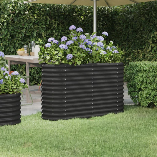 Hochbeet Verzinkter Stahl 114x40x68 cm Anthrazit