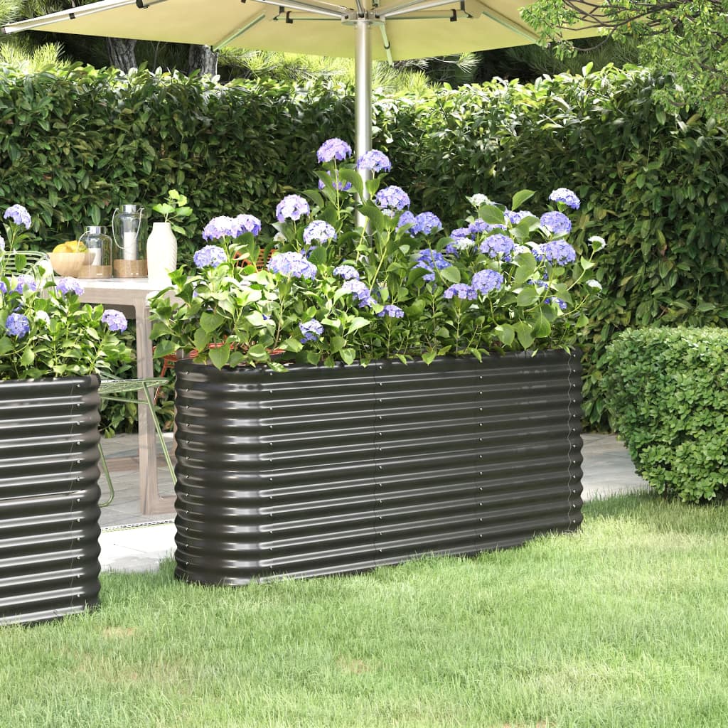 Hochbeet Verzinkter Stahl 152x40x68 cm Anthrazit
