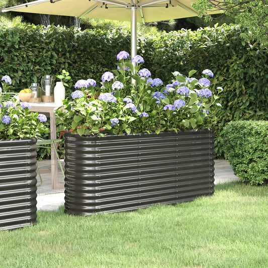 Hochbeet Verzinkter Stahl 152x40x68 cm Anthrazit
