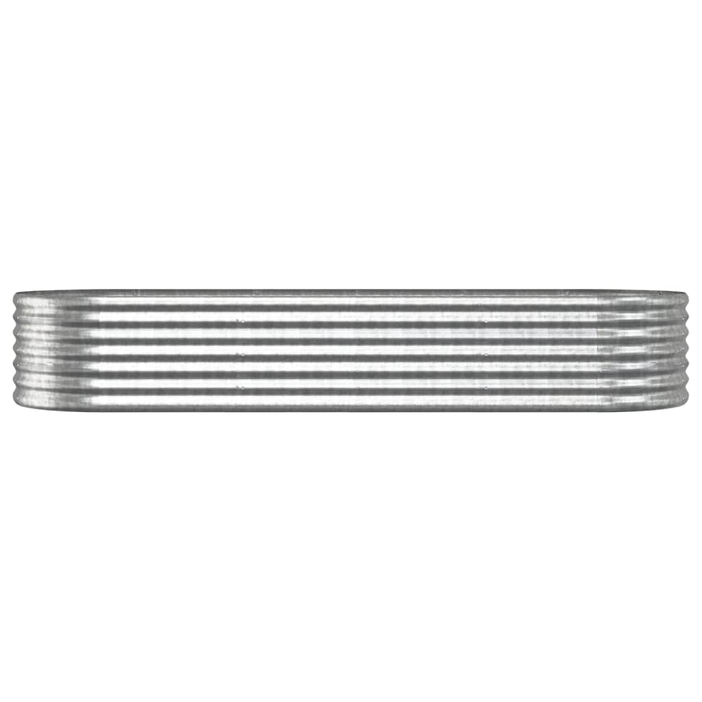 Hochbeet Verzinkter Stahl 224x80x36 cm Silbern