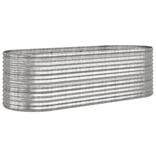 Hochbeet Verzinkter Stahl 224x80x68 cm Silbern