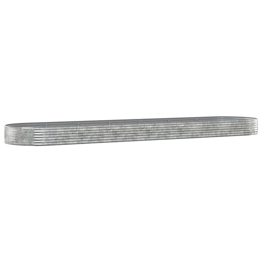 Hochbeet Verzinkter Stahl 600x140x36 cm Silbern