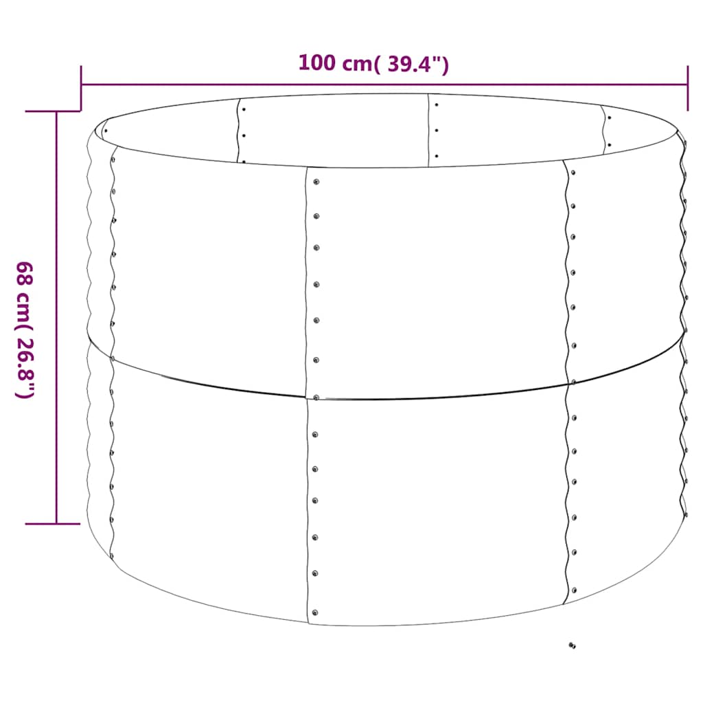 Hochbeet Verzinkter Stahl 100x100x68 cm Anthrazit