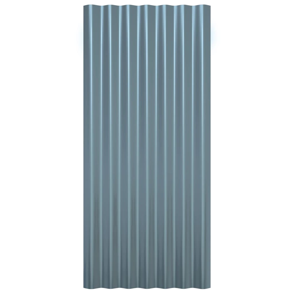 Dachpaneele 12 Stk. Verzinkter Stahl Grau 80x36 cm