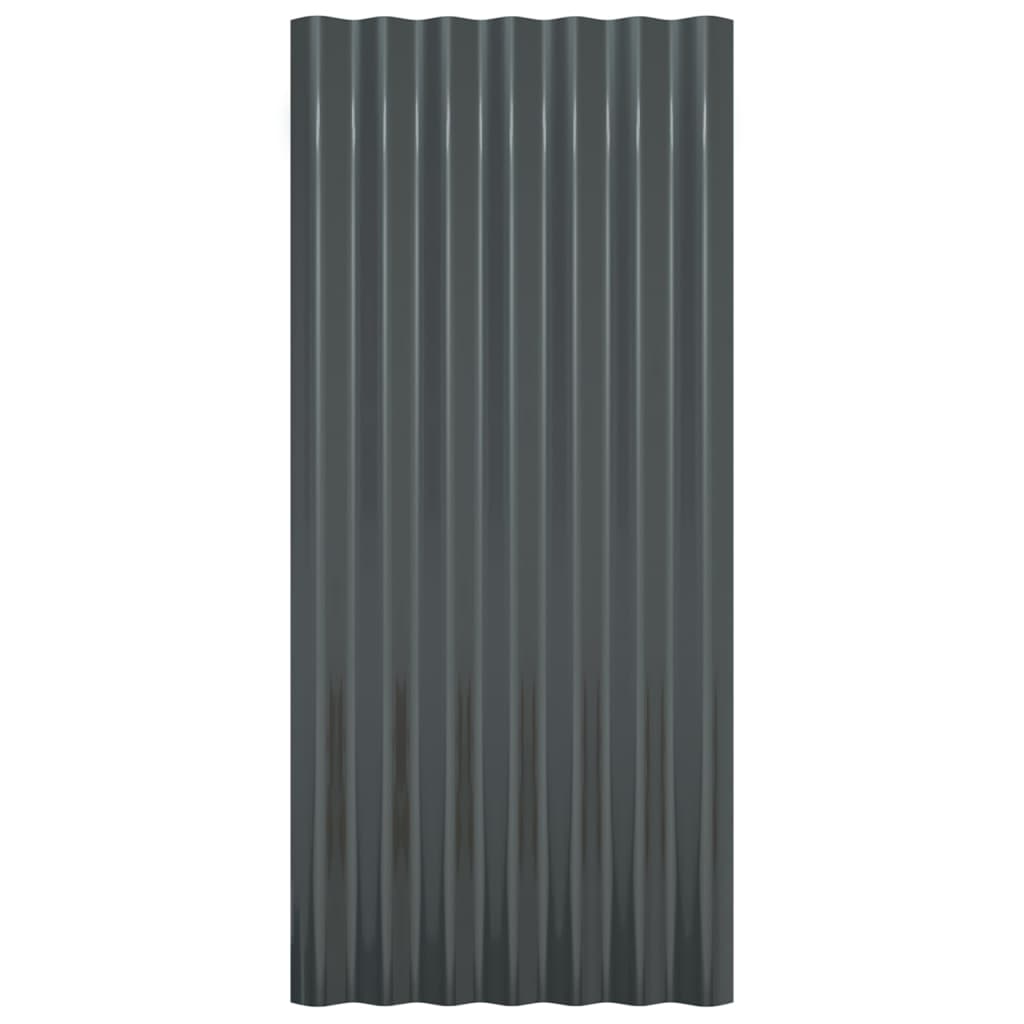 Dachpaneele 12 Stk Verzinkter Stahl Anthrazit 80x36 cm