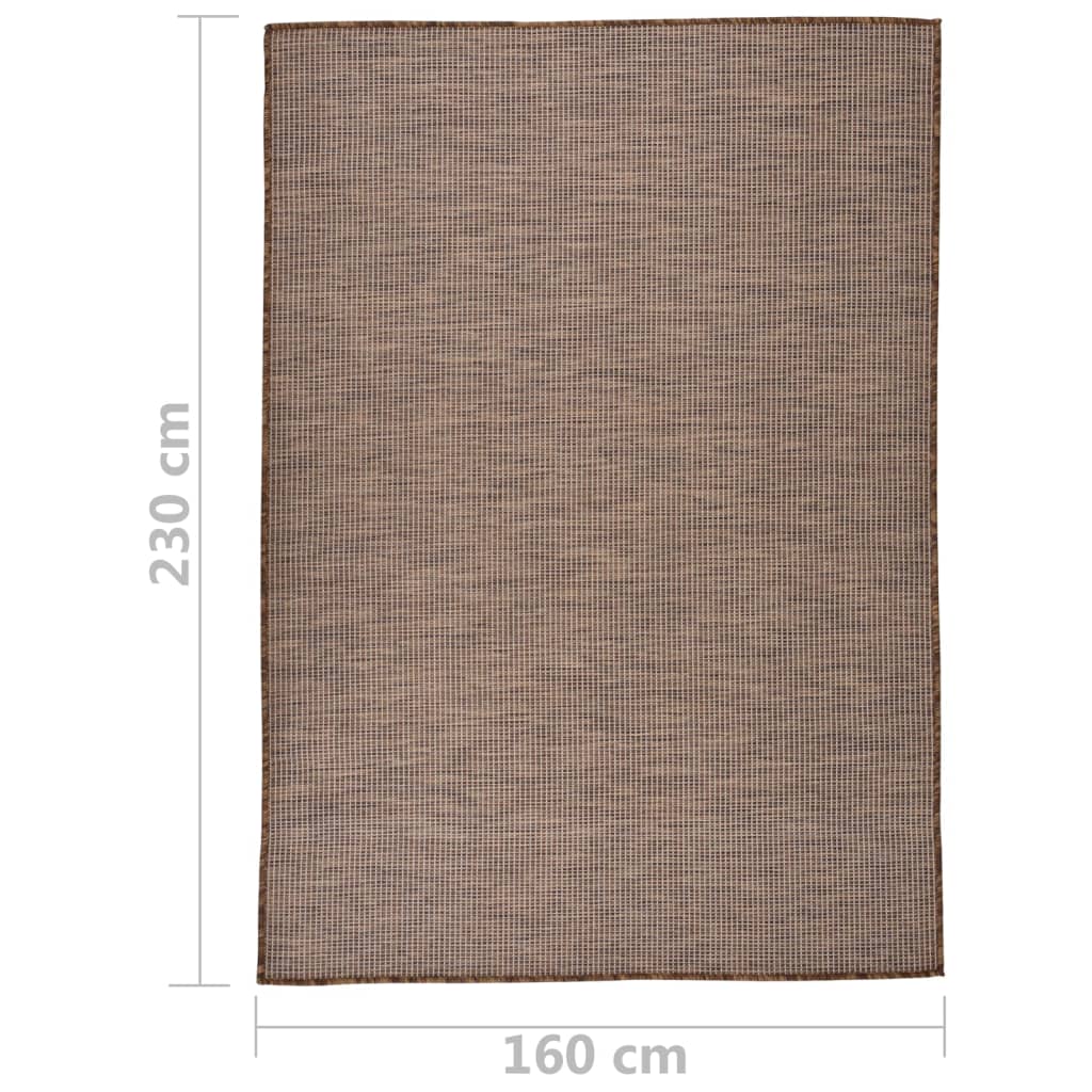 Udendørs Tæppe Fladvævet 160x230 cm Brun