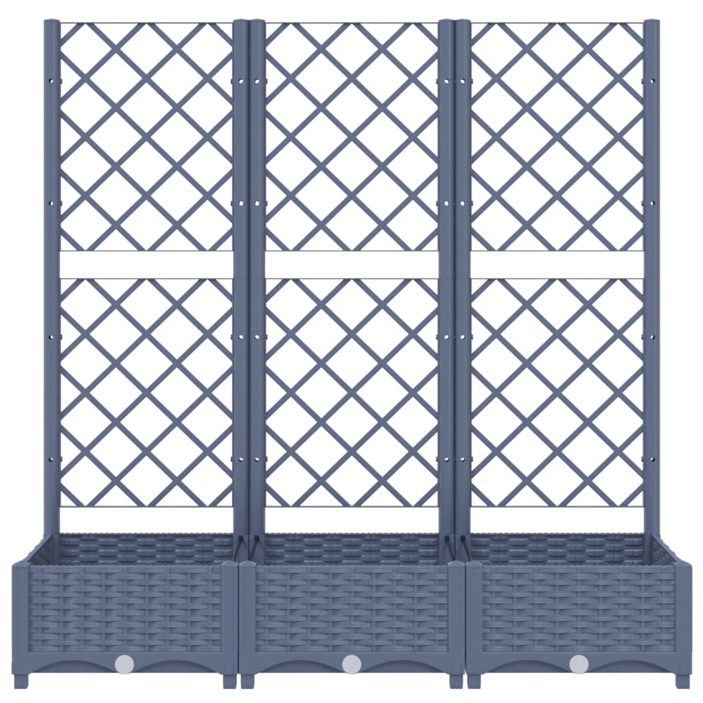 Pflanzkübel mit Spalier Blaugrau 120x40x121,5 cm PP