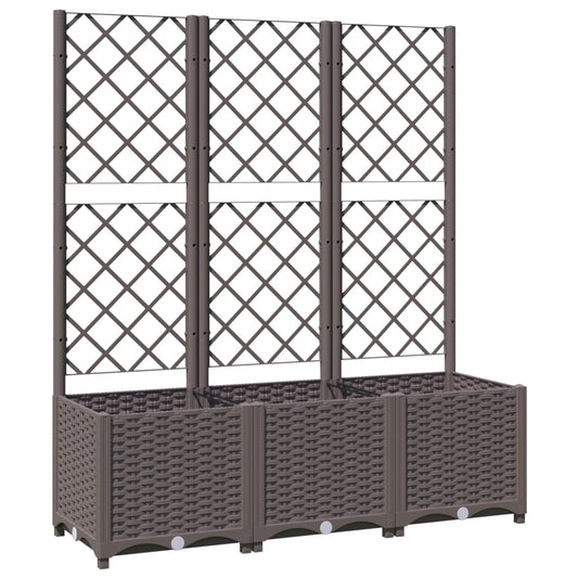 Garten-Pflanzgefäß mit Spalier Braun 120 x 40 x 136 cm PP