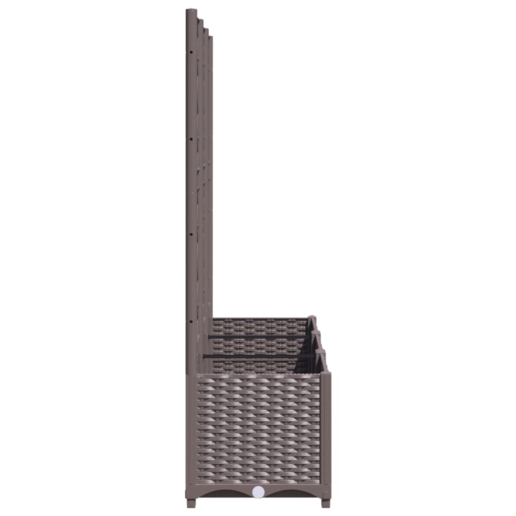 Garten-Pflanzgefäß mit Spalier Braun 120 x 40 x 136 cm PP