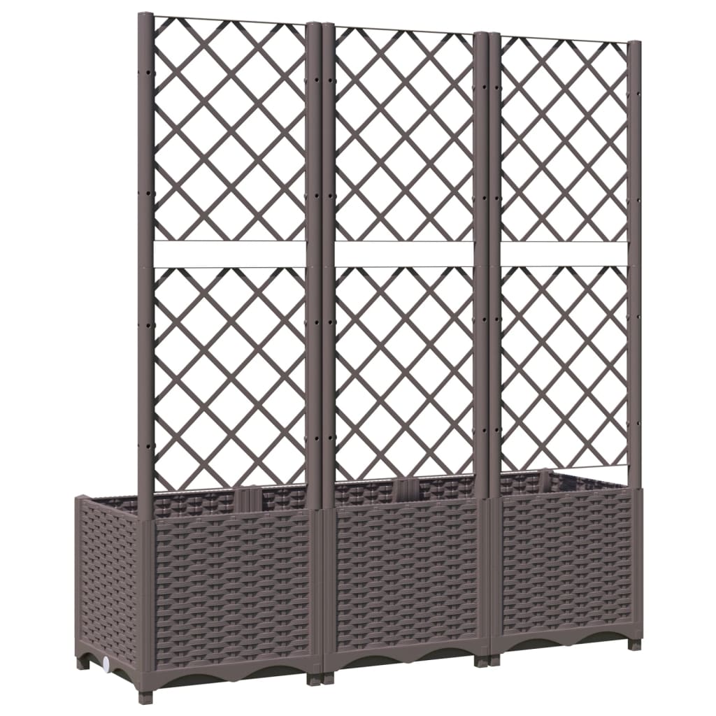 Garten-Pflanzgefäß mit Spalier Braun 120 x 40 x 136 cm PP