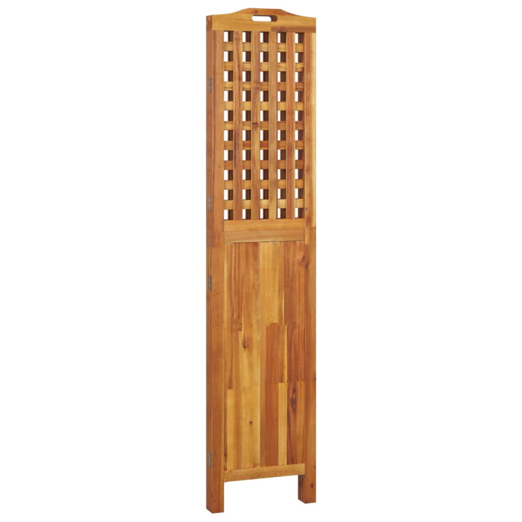 3-delt Skærm 121,5x2x180 cm massiv træ akacie