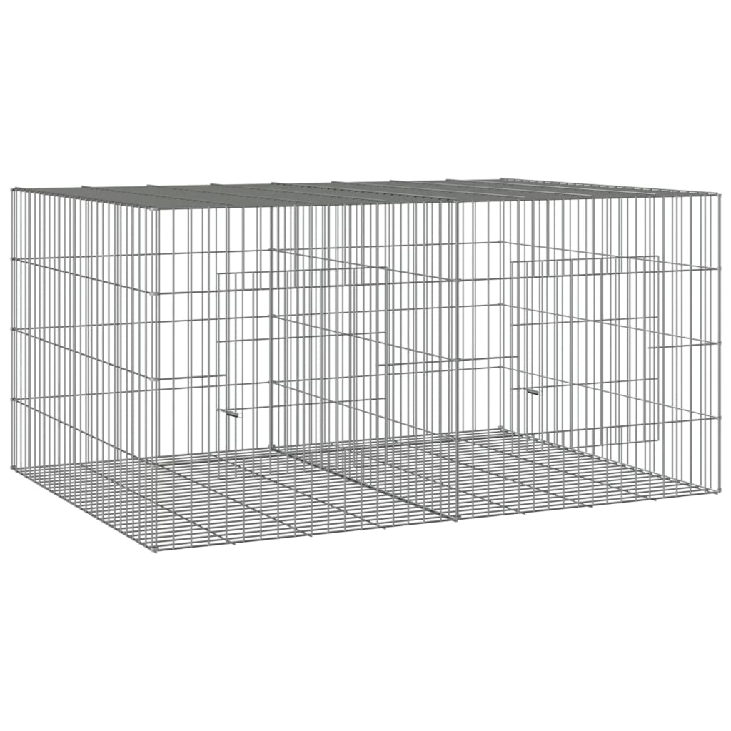 Kaninbur 2 Paneler 110x79x54 cm Galvaniseret jern