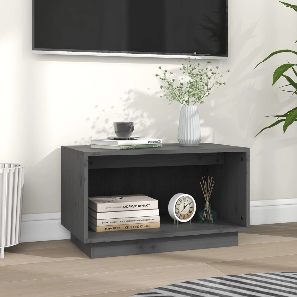TV-skab Grå 60x35x35 cm Massiv Fyr