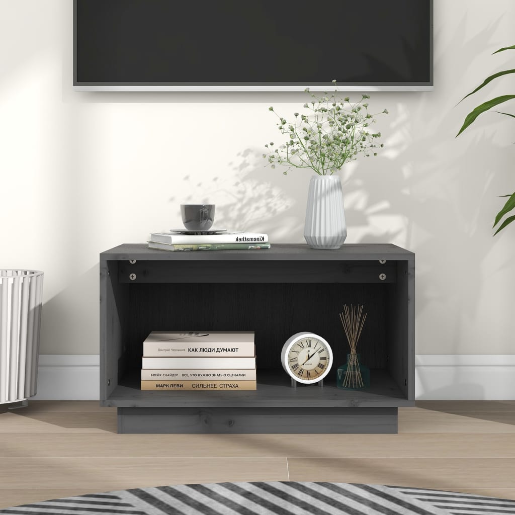 TV-skab Grå 60x35x35 cm Massiv Fyr