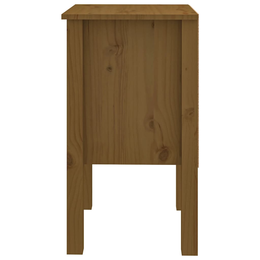 Sengeborde 2 stk Honningbrun 40x35x61,5 cm massiv fyrretræ