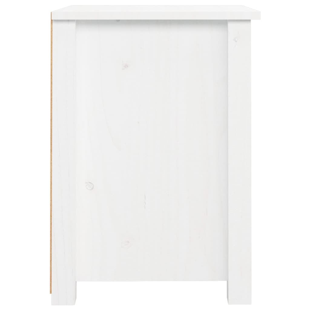 Sengebord Hvid 40x35x49 cm Massiv Fyr