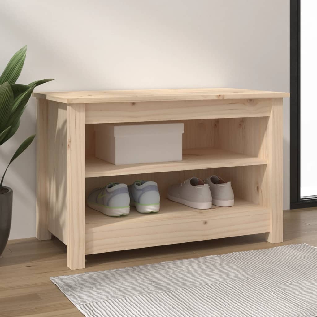 Skobænk 70x38x45,5 cm massivt fyrretræ