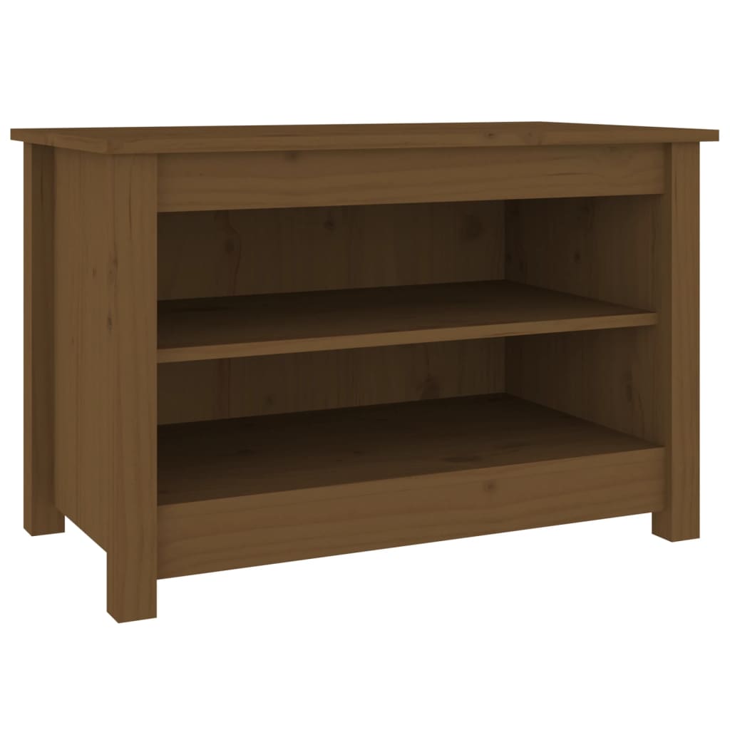 Skobænk honningbrun 70x38x45,5 cm massivt fyrretræ