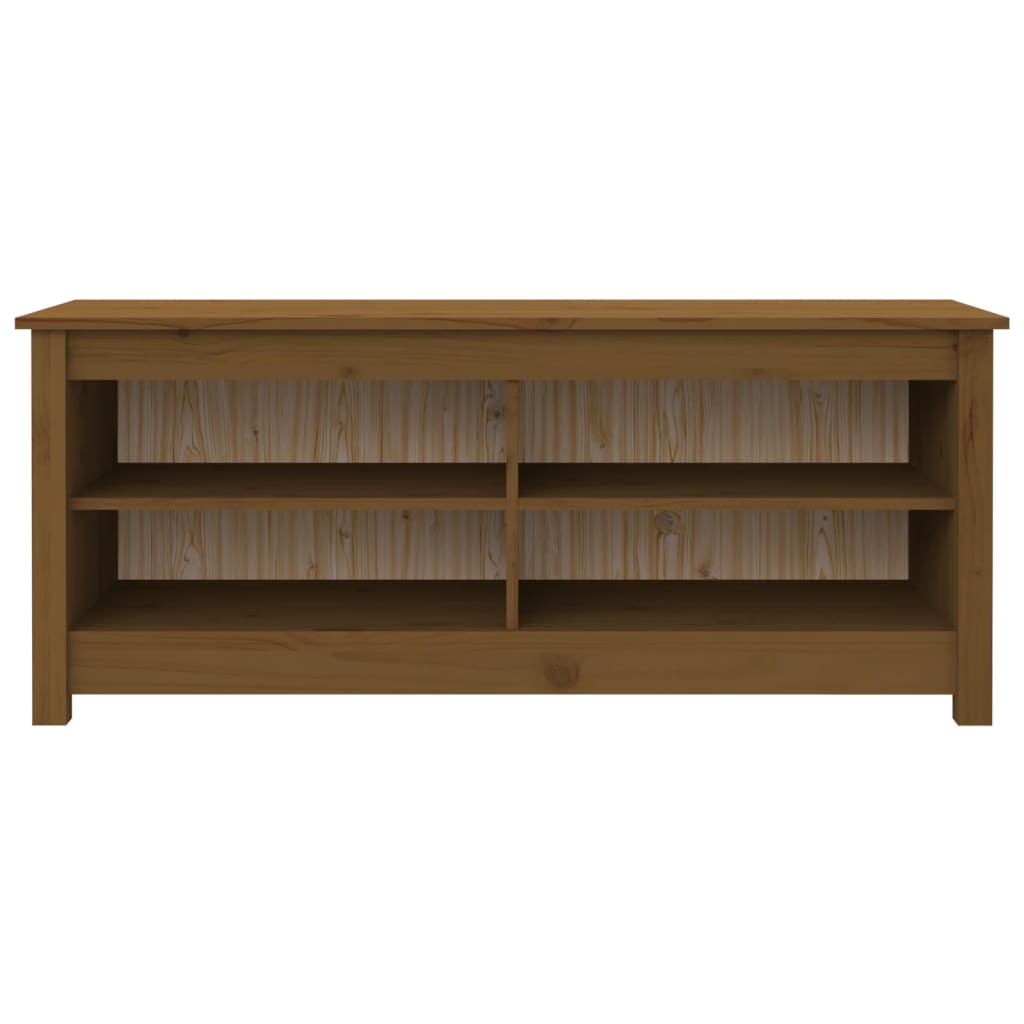 Skobænk honningbrun 110x38x45,5 cm massivt fyrretræ