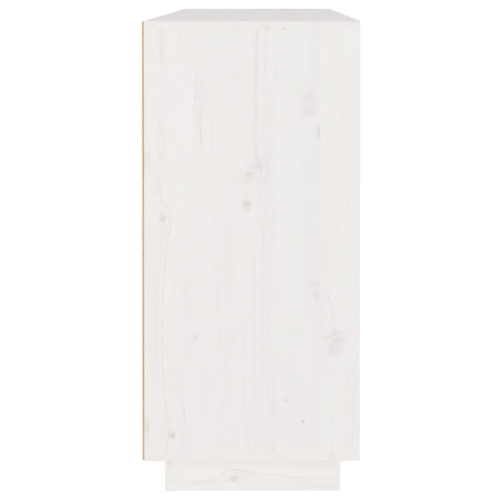 Skænk Hvid 110x34x75 cm Massiv Fyr