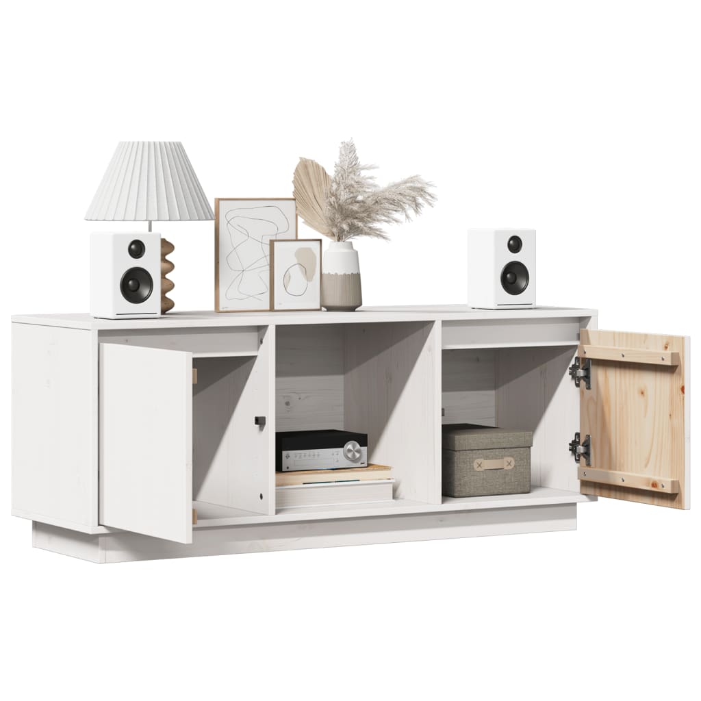 TV-skab Hvid 110,5x35x44 cm Massiv Fyr