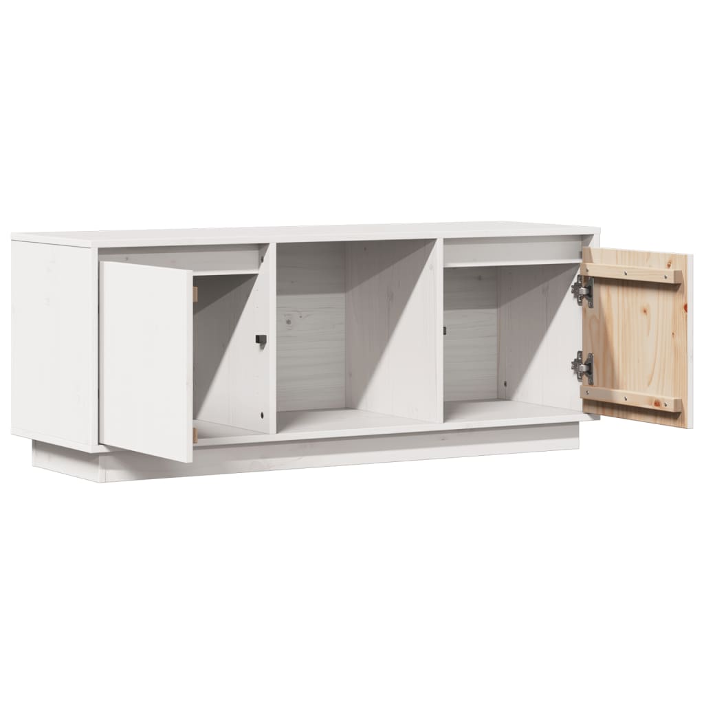 TV-skab Hvid 110,5x35x44 cm Massiv Fyr