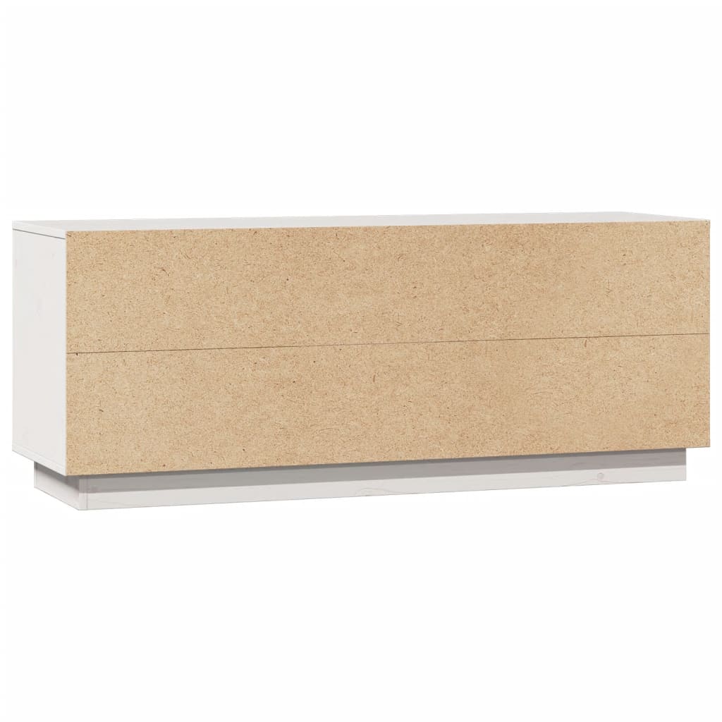 TV-skab Hvid 110,5x35x44 cm Massiv Fyr