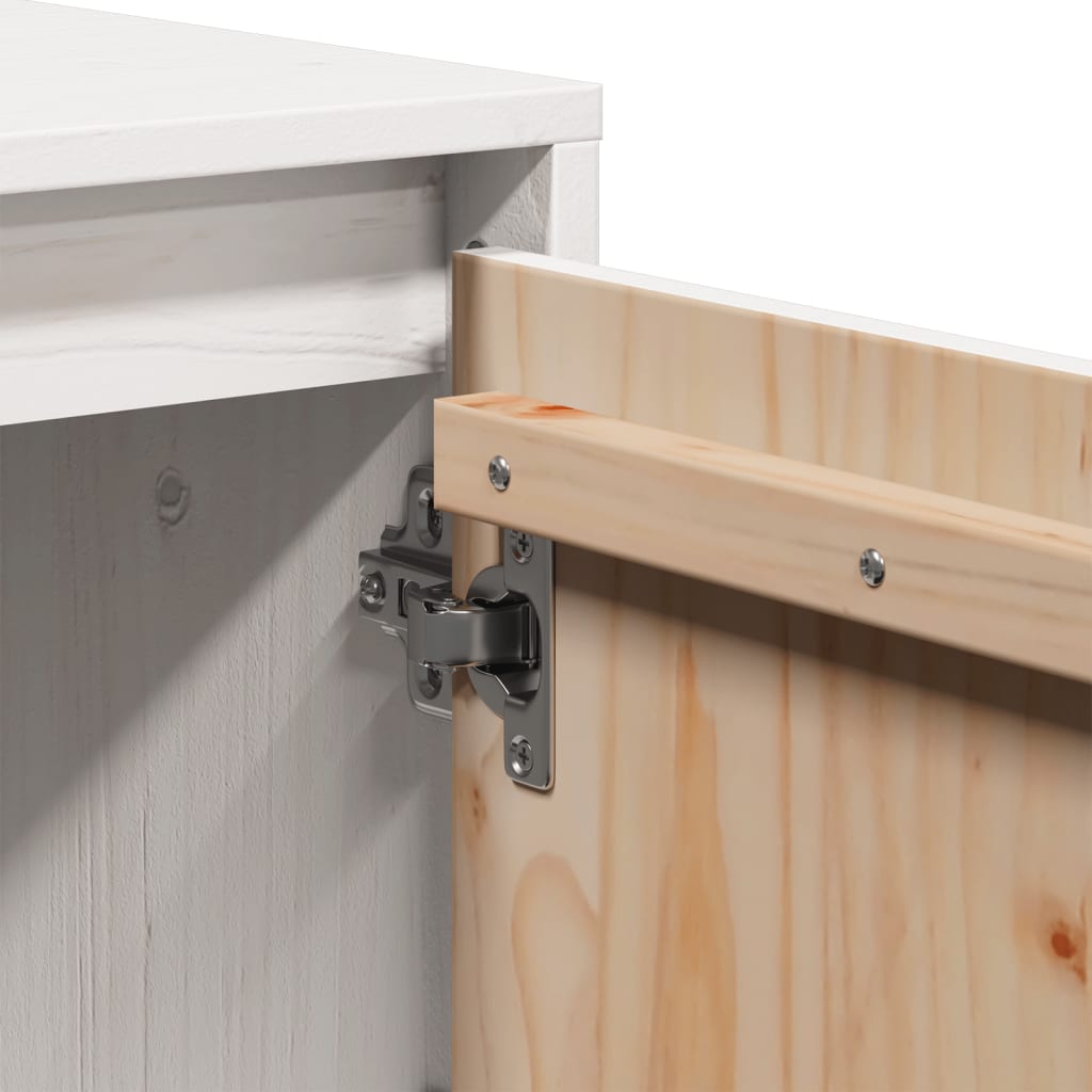TV-skab Hvid 110,5x35x44 cm Massiv Fyr