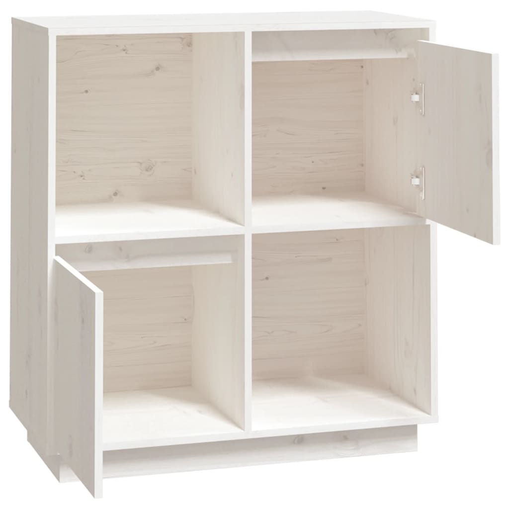 Skænk Hvid 74x35x80 cm Massiv Fyr