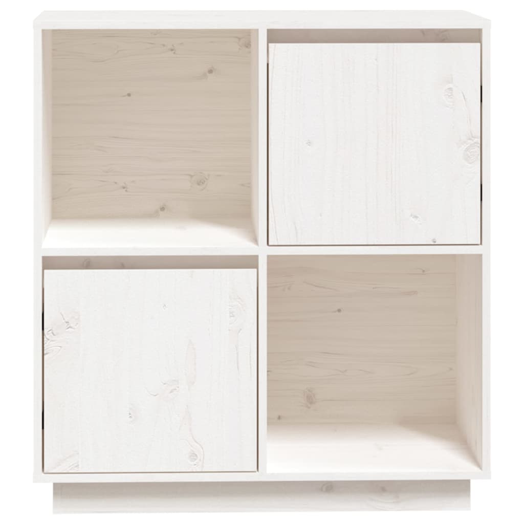 Skænk Hvid 74x35x80 cm Massiv Fyr