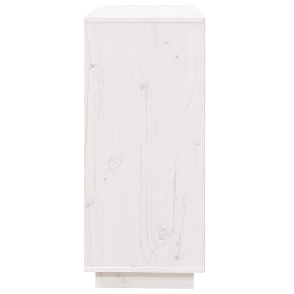 Skænk Hvid 74x35x80 cm Massiv Fyr