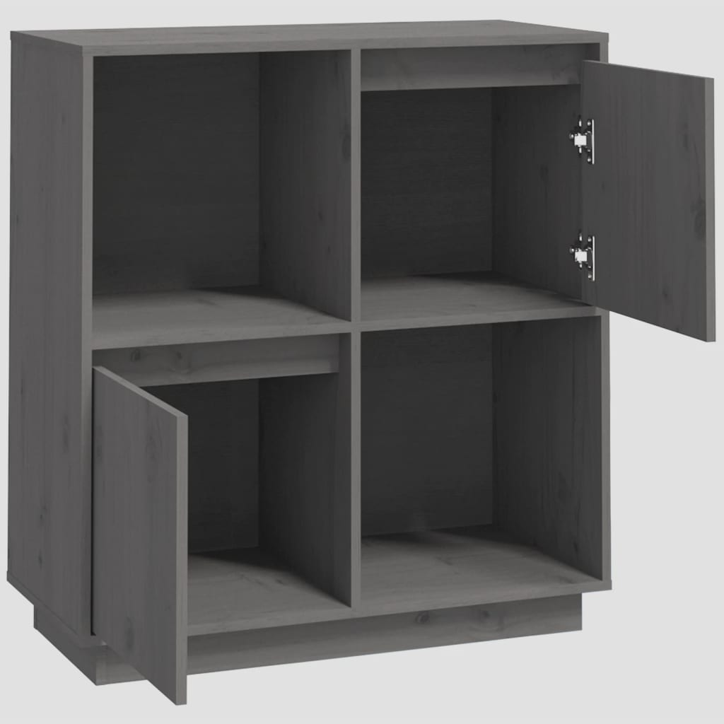 Skænk Grå 74x35x80 cm Massiv Fyr
