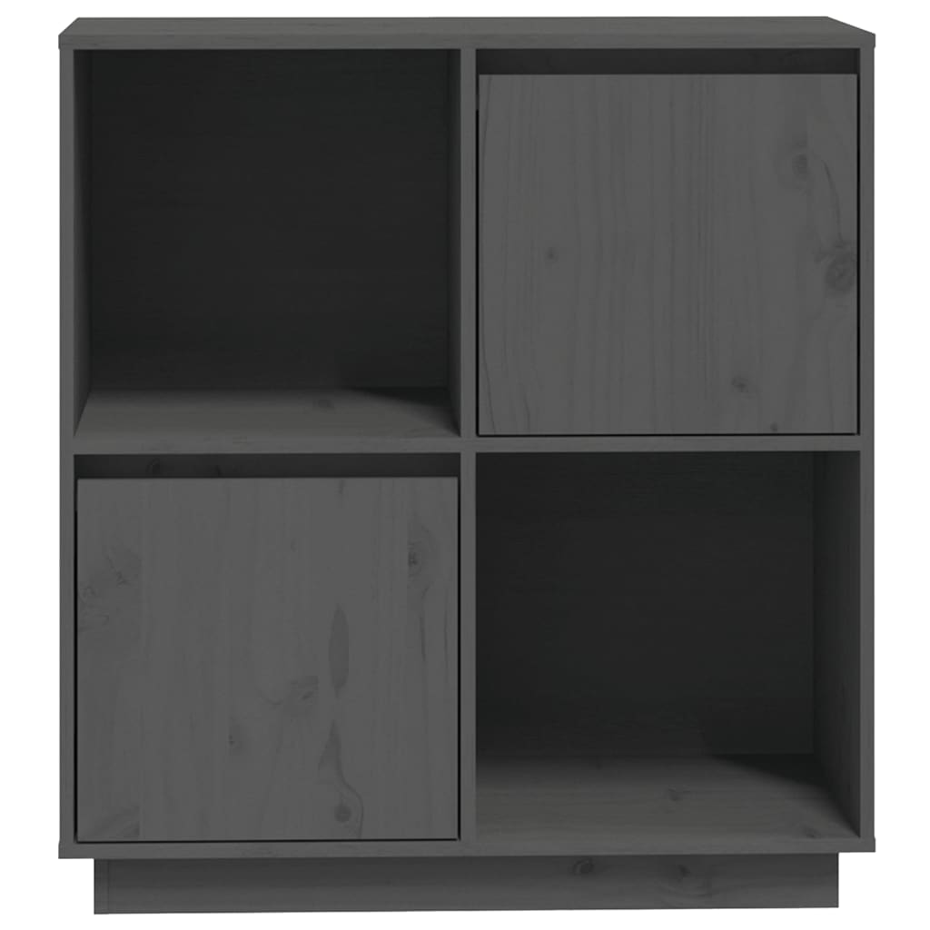 Skænk Grå 74x35x80 cm Massiv Fyr