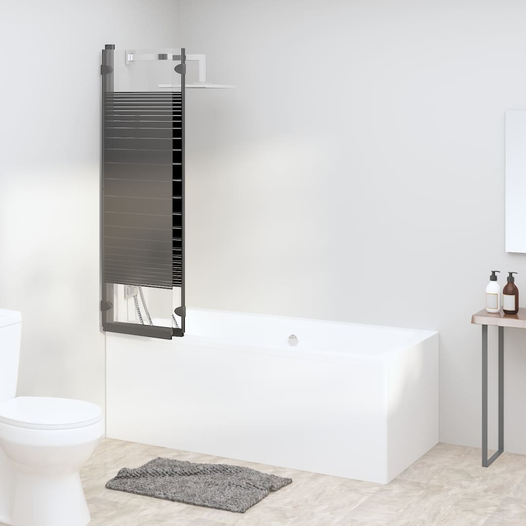 Badekar foldevæg 3-delt 130x130 cm ESG Sort