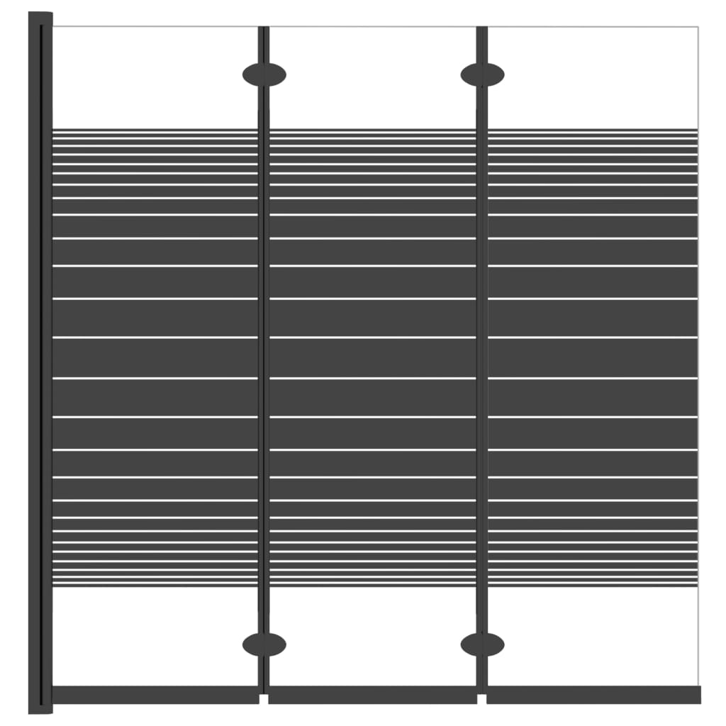 Badekar foldevæg 3-delt 130x130 cm ESG Sort