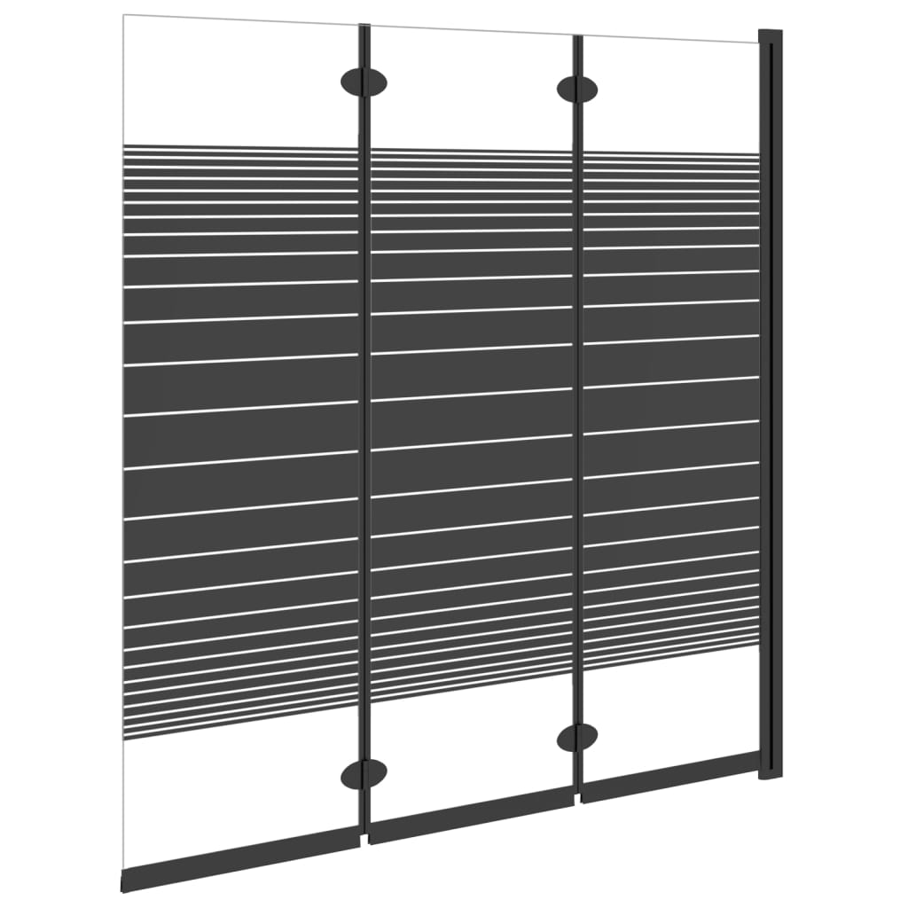Badekar foldevæg 3-delt 130x130 cm ESG Sort