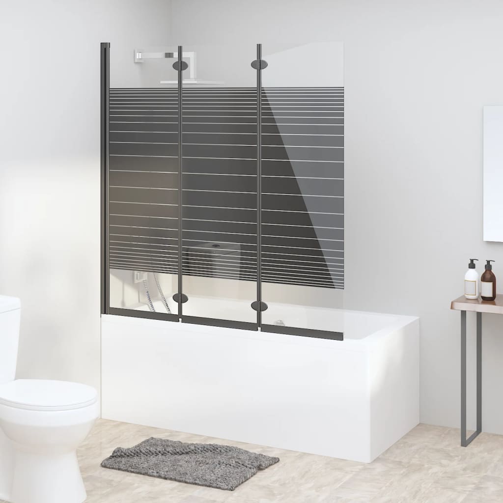 Badekar foldevæg 3-delt 130x130 cm ESG Sort