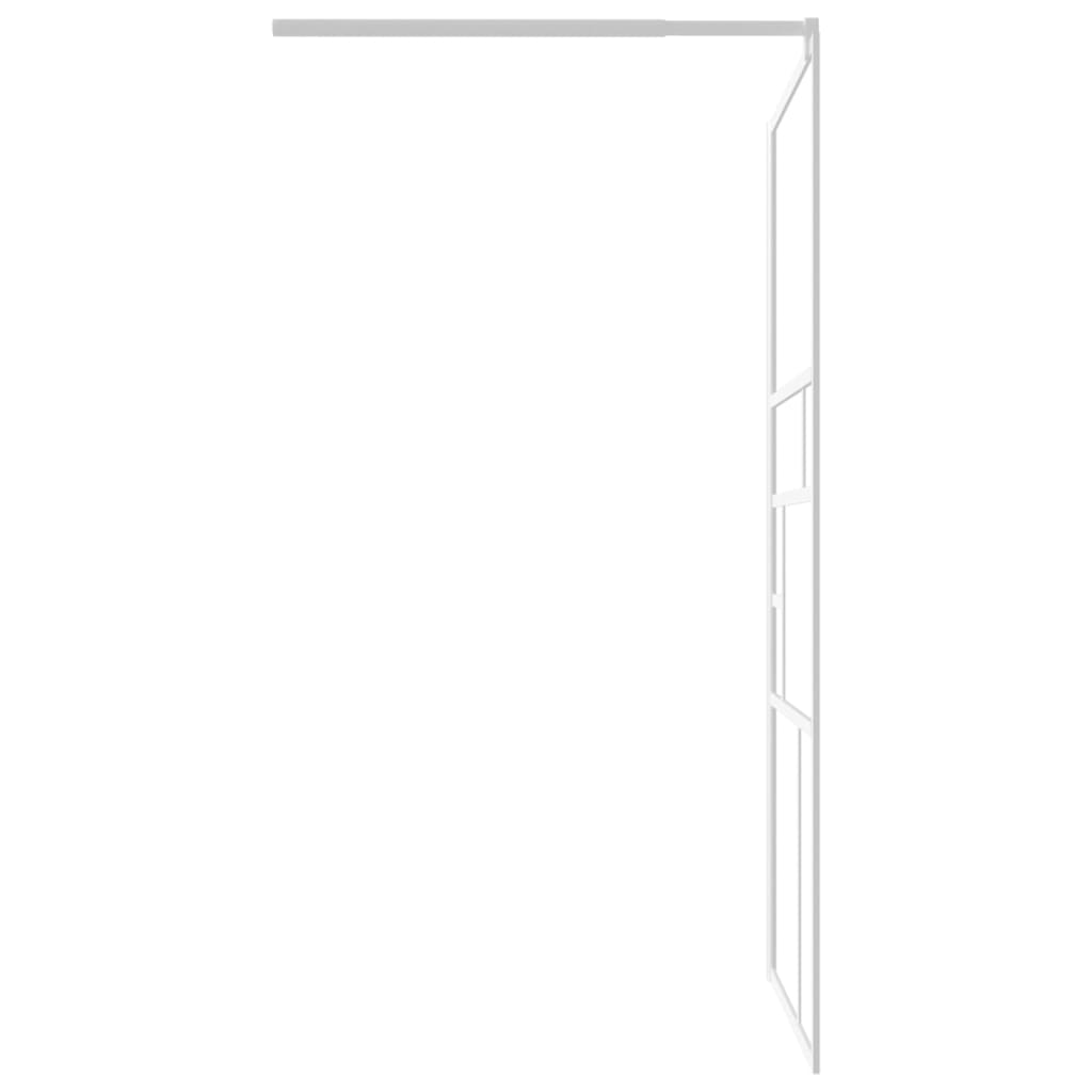 Brusevæg til bruseniche 115x195 cm ESG glas hvid