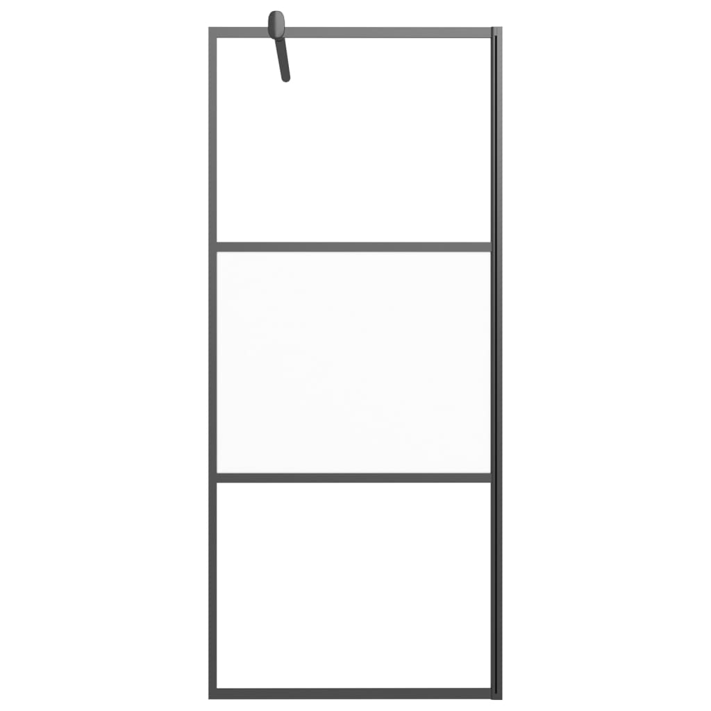 Bruseafskærmning til bruseniche 80x195 cm ESG halvmat sort